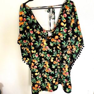 Fruit & Pompom coverup